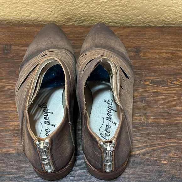 Free People Lost Valley Faded Brown Low Heeled Ankle Leather Boots, Sz 38 - Picture 7 of 10